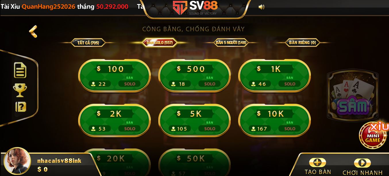 Tham gia các bàn cược thú vị tại nhà cái SV88bet