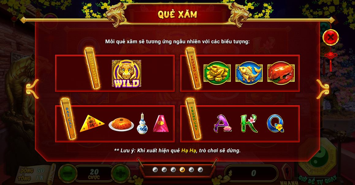 Các quẻ xăm trong game Xin xăm SV88bet